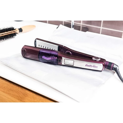 مكواة فرد الشعر بالبخار BaByliss iPro 230، جاف ورطب، تيتانيوم سيراميك 230 درجة مئوية ST395E للشعر الكثيف والمجعد والطويل والتالف - بيبي ليس - Image 3