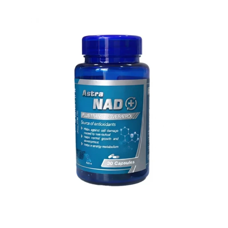 Astra NAD+ Plus Trans-Resveratrol 30 Capsules for Cellular Health and Anti-Aging Support - Astra