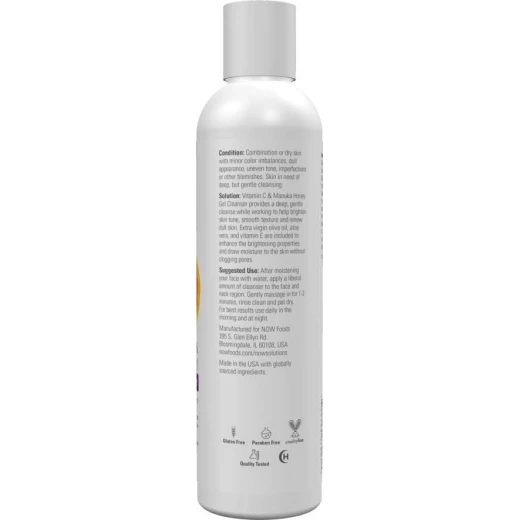 NOW Foods Vitamin C and Manuka Honey Gel Cleanser Brightening System for Healthy Looking Skin 8 Ounce Pack of 4 - Now foods - Image 3