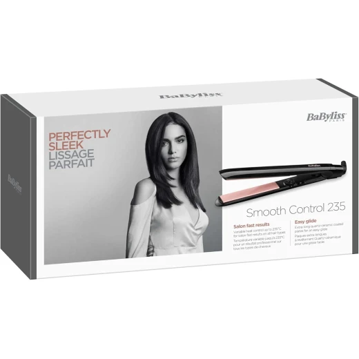 BaByliss Smooth Control 235 Quartz-Ceramic Hair Straightener Black ST298E with 13 Heat Settings and Auto Shut-Off - Babyliss - Image 3