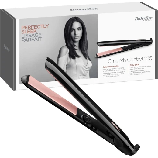 BaByliss Smooth Control 235 Quartz-Ceramic Hair Straightener Black ST298E with 13 Heat Settings and Auto Shut-Off BaByliss Smooth Control 235 Quartz-Ceramic Hair Straightener Black ST298E with 13 Heat Settings and Auto Shut-Off