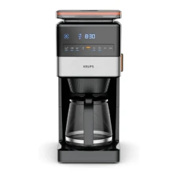 صانعة قهوة كروبس Grind Aroma XL بالتقطير مع مطحنة مخروطية قابلة للإزالة، بسعة 1.5 لتر، بقدرة 1050 واط، باللون الأسود مع الستانلس ستيل.