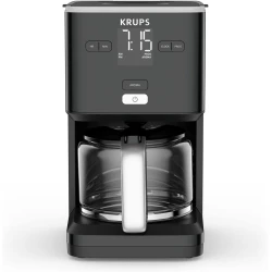 ماكينة صنع القهوة KRUPS Smart'n Light KM600810 مع مؤقت سعة 1.25 لتر باللون الأسود وظيفة الإغلاق التلقائي والحفاظ على الدفء