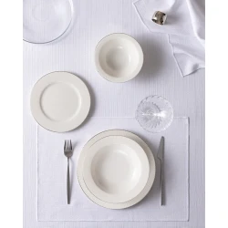 Madame COCO Grace 24-Piece Porcelain Dinner Set Gold/Platinum – Elegant Luxury Tableware Set for Everyday Dining & Special Occasions
