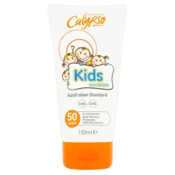 Calypso Kids Sun Lotion SPF50 150ml | Hypoallergenic UVA/UVB Sunscreen, Water Resistant, Lightweight & Moisturizing Formula