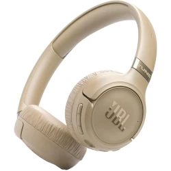سماعات JBL Tune 680NC اللاسلكية فوق الأذن بخاصية إلغاء الضوضاء مع صوت JBL Pure Bass و Spatial Sound عالي الدقة، عمر بطارية 76 ساعة، ميكروفونات مزدوجة، بلوتوث 6.0، بيج