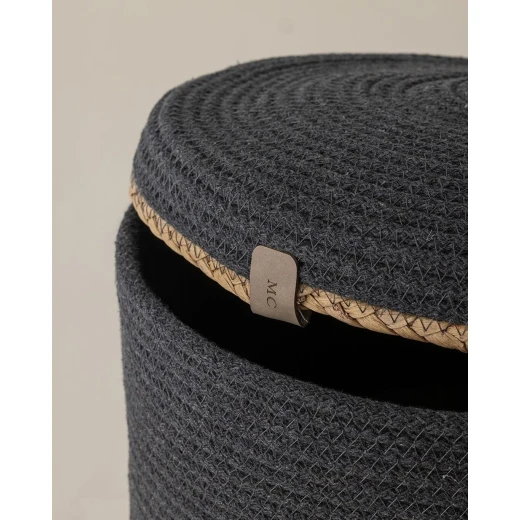 Madame COCO Rêverie Large Basket 25×25×28 cm – Grey/Beige Decorative Storage Basket, Stylish Home Organizer for Living Room, Bedroom & Modern Interior Decor - Madame COCO - Image 2