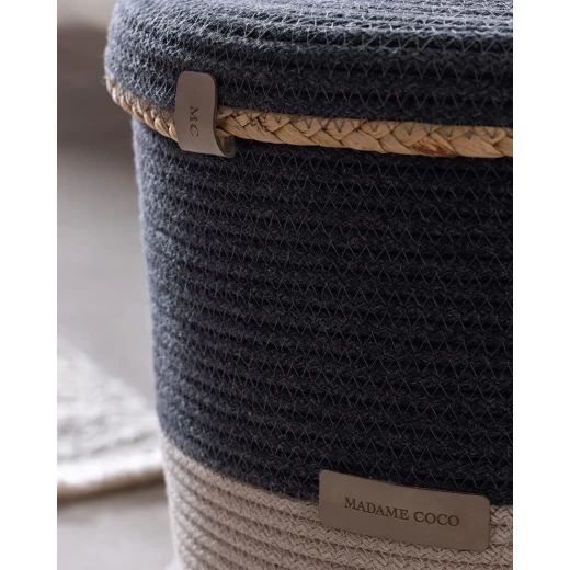 Madame COCO Rêverie Large Basket 25×25×28 cm – Grey/Beige Decorative Storage Basket, Stylish Home Organizer for Living Room, Bedroom & Modern Interior Decor - Madame COCO - Image 8