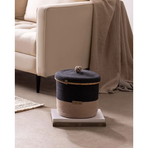 Madame COCO Rêverie Large Basket 25×25×28 cm – Grey/Beige Decorative Storage Basket, Stylish Home Organizer for Living Room, Bedroom & Modern Interior Decor - Madame COCO - Image 10