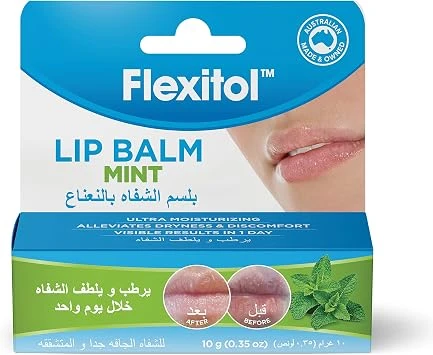 Flexitol Lip balm 10g- Mint, Hydrates lips, Dry Lips, Soften Lips,Ultra-moisturizing, Clinically tested and fast acting, Intensive Hydration Flexitol Lip balm 10g- Mint, Hydrates lips, Dry Lips, Soften Lips,Ultra-moisturizing, Clinically tested and fast acting, Intensive Hydration