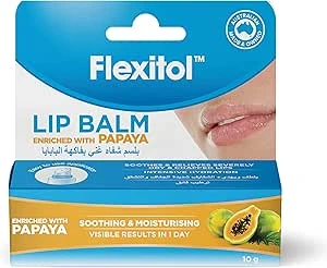 Flexitol Lip Balm 10g- Papaya, Hydrates lips, Dry Lips, Soften Lips, Ultra-moisturizing, Clinically tested and fast acting, Intensive Hydration