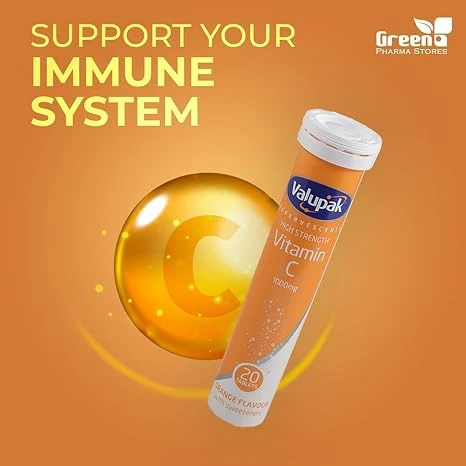 Valupak Vitamin C Effervescent 1000 mg - Orange Flavour (20 Tablets) - Valupak - Image 2