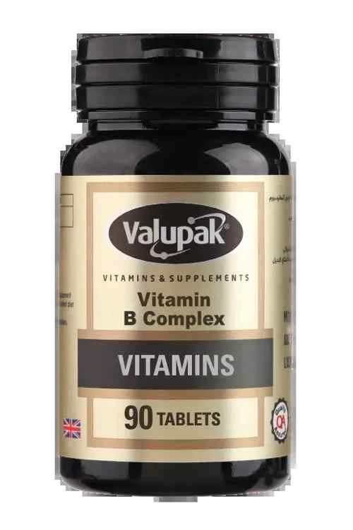 Valupak Vitamin B Complex 90 Tablets | Dietary Supplement with B Vitamins to Support Energy, Vitality, Focus & Nervous System Health