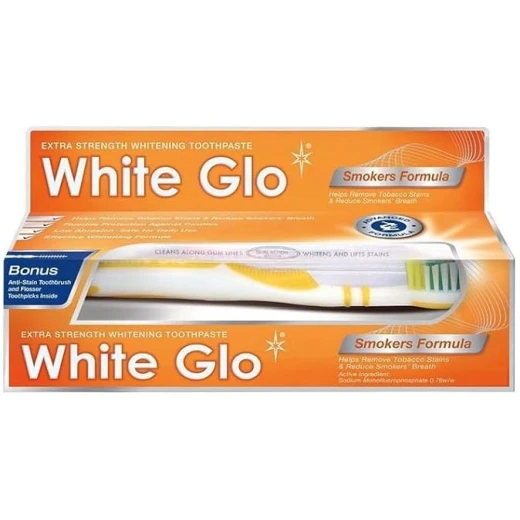 White Glo Smokers Formula Toothpaste 150g – Fluoride Whitening Toothpaste Removes Tobacco Stains & Freshens Breath Daily Use White Glo Smokers Formula Toothpaste 150g – Fluoride Whitening Toothpaste Removes Tobacco Stains & Freshens Breath Daily Use