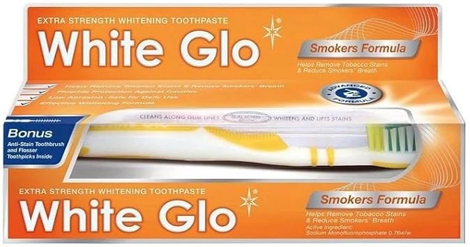 White Glo Smokers Formula Toothpaste 150g – Fluoride Whitening Toothpaste Removes Tobacco Stains & Freshens Breath Daily Use - White Glo