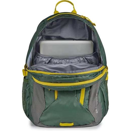 حقيبة ظهر رجالية JanSport Agave من البوليستر 100%، مقصورتان رئيسيتان كبيرتان، جيوب جانبية للزجاجات، حامل مبطن للابتوب 15 بوصة أو نظام ترطيب 3 لتر - جان سبورت - Image 2