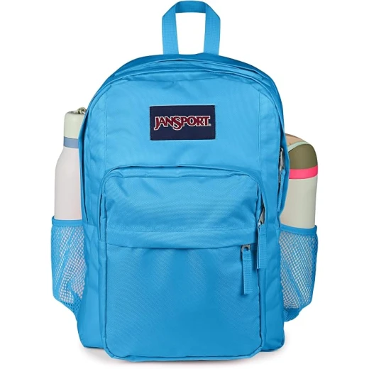 JanSport Big Day Pack Electric Azul Backpack, Two Large Compartments, Side Water Bottle Pocket, 15-Inch Laptop Sleeve, Front Organizer & Key Clip Pockets - JanSport - Image 4