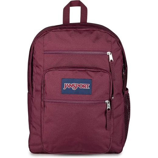 حقيبة ظهر JanSport Big Student رجالية من البوليستر 100%، مقصورتان رئيسيتان كبيرتان، جيب أمامي منظم، جيوب خارجية بسحّاب، أحزمة كتف مريحة وظهر مبطن بالكامل حقيبة ظهر JanSport Big Student رجالية من البوليستر 100%، مقصورتان رئيسيتان كبيرتان، جيب أمامي منظم، جيوب خارجية بسحّاب، أحزمة كتف مريحة وظهر مبطن بالكامل