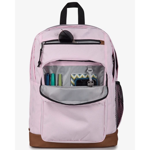 حقيبة ظهر JanSport Cool Student باللون الثلجي الوردي، سعة 34 لتر، مقصورتان رئيسيتان، جيب أمامي منظم، جيوب بسحاب، ظهر مبطن وأحزمة كتف مريحة - جان سبورت - Image 2