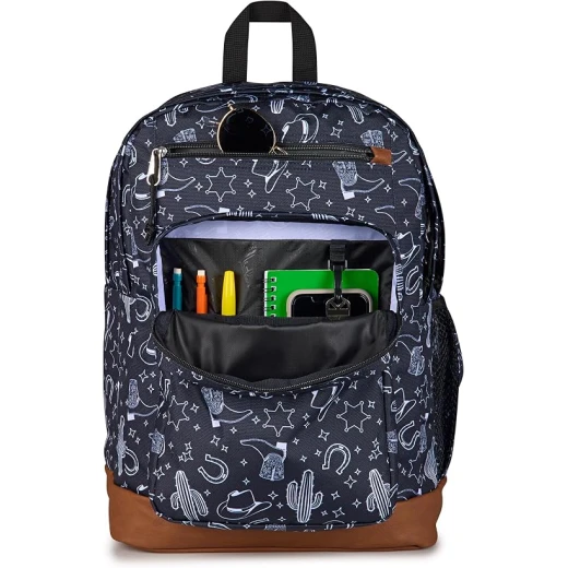 حقيبة ظهر رجالية JanSport Cool Student من البوليستر 100%، مقصورتان رئيسيتان كبيرتان، جيب أمامي بمنظم، جيوب خارجية بسحاب، أحزمة كتف مريحة وظهر مبطن بالكامل - جان سبورت - Image 3