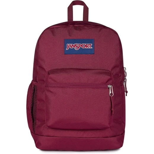 JANSPORT Men's Cross Town Plus Backpack 100% Polyester, One Large Main Compartment, Side Water Bottle Pocket, Padded Shoulder Straps, Fully Padded Back Panel & Bottom Boot JANSPORT Men's Cross Town Plus Backpack 100% Polyester, One Large Main Compartment, Side Water Bottle Pocket, Padded Shoulder Straps, Fully Padded Back Panel & Bottom Boot