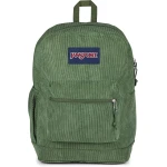 JanSport Cross Town Plus Remix Cargo Green Corduroy Backpack, Large Main Compartment, Padded 15-Inch Laptop Sleeve, Side Bottle Pocket & Front Organizer Pocket - JanSport
