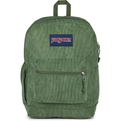 JanSport Cross Town Plus Remix Cargo Green Corduroy Backpack, Large Main Compartment, Padded 15-Inch Laptop Sleeve, Side Bottle Pocket & Front Organizer Pocket