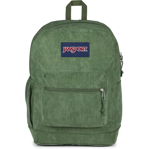 JanSport Cross Town Plus Remix Cargo Green Corduroy Backpack, Large Main Compartment, Padded 15-Inch Laptop Sleeve, Side Bottle Pocket & Front Organizer Pocket JanSport Cross Town Plus Remix Cargo Green Corduroy Backpack, Large Main Compartment, Padded 15-Inch Laptop Sleeve, Side Bottle Pocket & Front Organizer Pocket