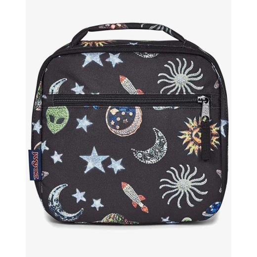 JanSport Lunch Break Galaxy Glam Lunch Bag, 100% Polyester, 5L Capacity, Insulated Main Compartment, Zippered Pocket, Padded Handle & Web Zipper Pulls