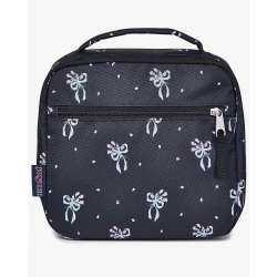 JanSport Lunch Break Pastel Petal Black Lunch Bag, 100% Polyester, 5L Capacity, Insulated Main Compartment, Zippered Pocket, Padded Handle & Web Zipper Pulls