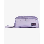 JanSport Perfect Pouch Pastel Petal Pastel Lilac Pouch, Single Compartment Divided into 3 Spaces, Accordion Opening, Small Velcro Internal Pocket & Web Haul Handle - JanSport