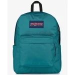 JANSPORT SuperBreak Plus Backpack, 26L, 100% Polyester, Laptop Sleeve, Water Bottle Pocket, Padded Back Panel, Emerald Color, 42x32x14cm - JanSport