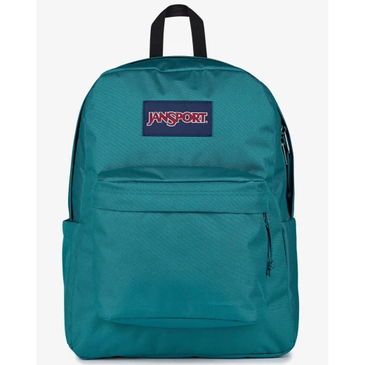 JANSPORT SuperBreak Plus Backpack, 26L, 100% Polyester, Laptop Sleeve, Water Bottle Pocket, Padded Back Panel, Emerald Color, 42x32x14cm JANSPORT SuperBreak Plus Backpack, 26L, 100% Polyester, Laptop Sleeve, Water Bottle Pocket, Padded Back Panel, Emerald Color, 42x32x14cm