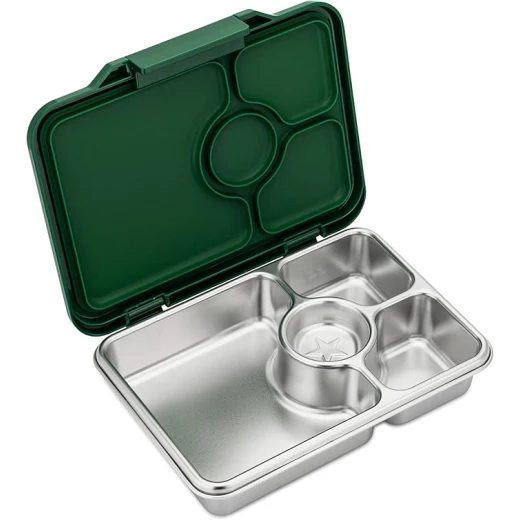 علبة طعام Yumbox Prêt المصنوعة من الفولاذ المقاوم للصدأ والمانعة للتسرب (لون أخضر دبلن) | خفيفة الوزن، صغيرة الحجم، متينة، مناسبة للساندويتشات - يومبوكس - Image 5