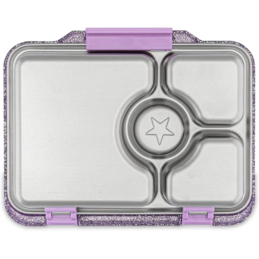 Yumbox PRET Bento Box PRET S/S 4 Compartment (Colette Purple Glitter) - Yumbox - Image 2
