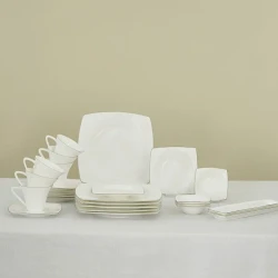 Karaca Fine Pearl Ragusa 26 Pieces Pearl Breakfast Serving Set for 6 Persons Platinum