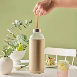 Karaca Leather Water Bottle 1L Gold, Stylish Reusable Water Bottle, 1000 ml Capacity, Elegant Design for Travel, Office, Sports & Daily Use
