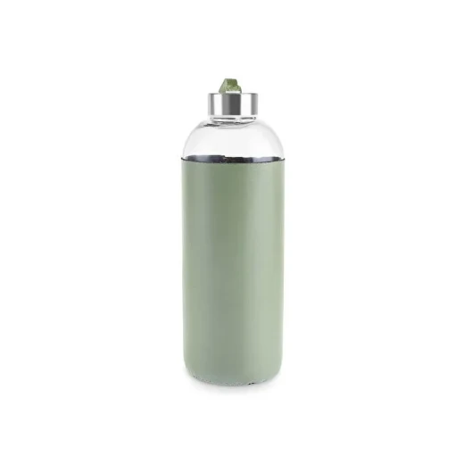 Karaca Leather Water Bottle 1L Green, Stylish Reusable Bottle with 1000 ml Capacity, Elegant Design for Daily Use, Office, Travel and Sports - karaca - Image 2