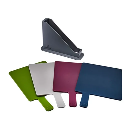Karaca Draco 5-Piece Cutting Board Set – 4 Durable Plastic Chopping Boards with Storage Stand, Organized Kitchen Solution for Daily Food Preparation - karaca - Image 2