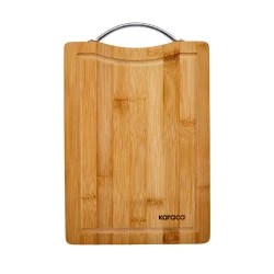 Karaca Owen Rectangle Large Bamboo Cutting Board 28x28x1.2 cm – Natural Wooden Kitchen Chopping Board for Food Preparation and Everyday Use