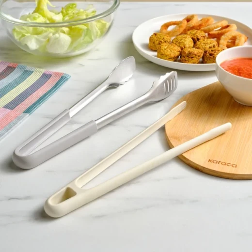 Karaca X Refika 2-Piece Tongs Set Grey – Practical Kitchen Tongs for Cooking and Serving with Comfortable Design for Everyday Use Karaca X Refika 2-Piece Tongs Set Grey – Practical Kitchen Tongs for Cooking and Serving with Comfortable Design for Everyday Use