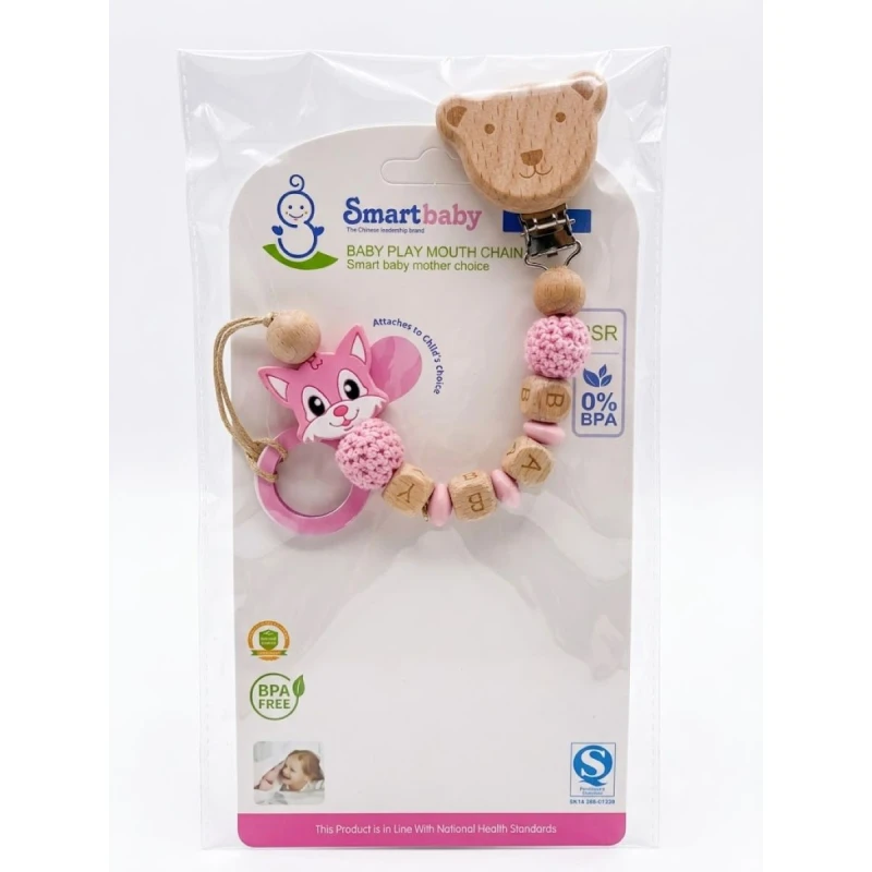 Baby Pacifier Chain Clip Cute Design, Durable & Washable Pacifier Holder Strap, Easy to Use for Babies Anytime and Anywhere - Smart Baby