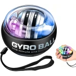 Gyro Ball Hand Wrist Exerciser Auto Start Colorful Lighting Forearm Trainer Torque Ball Black