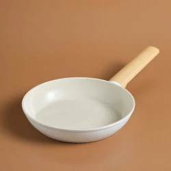 Karaca X Refika Swiss Crystal Almond Cream Frying Pan 22 cm, PFAS-Free Non-Stick Coating, Induction Compatible