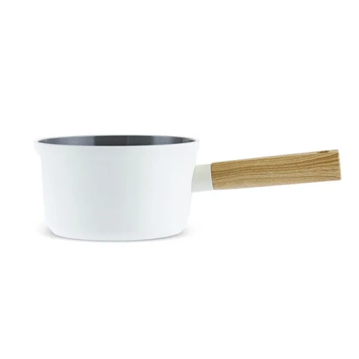 Karaca X Refika Swiss Crystal Creamy Wood Milk & Saucepan 18 cm, PFAS-Free Non-Stick Coating with Wooden Handle - karaca - Image 2