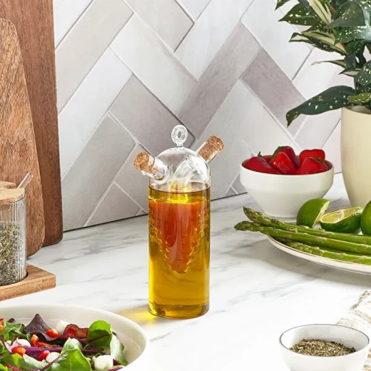 كاراجا روندا طقم زجاجة زيت وخل، تصميم أنيق وعملي لحفظ وتقديم الزيوت والصلصات في المطبخ - كراجا - Image 3