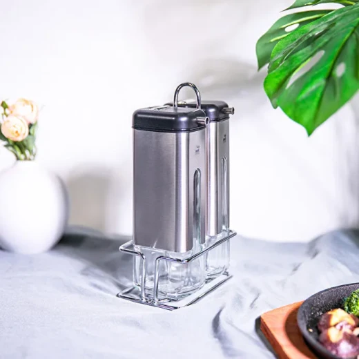 Karaca Shinex Inox Oil and Vinegar Bottle 220ml, Elegant Dispenser for Oil & Vinegar Storage, Size 11.4x7.41x19.6 cm - karaca - Image 4