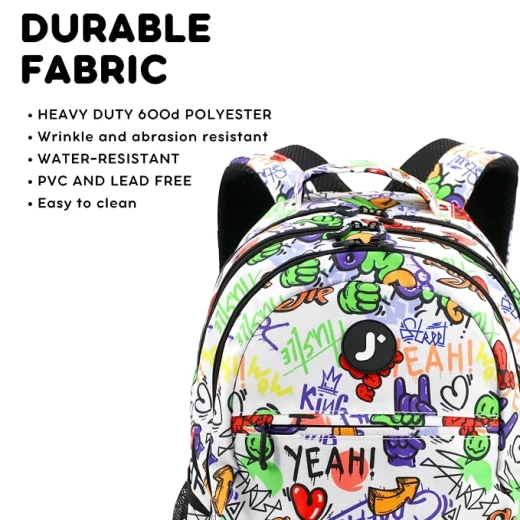 J World New York Cornelia School Backpack Street Art | School & 15.6 Laptop Backpack - J world - Image 4