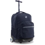 J World New York Sunrise Rolling Backpack (18) Black | Convertible Wheeled School Backpack - J world