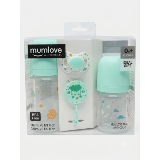 Mumlove Silicone Baby Feeding Gift Set with 2 Anti-Colic Bottles, Silicone Pacifier and Pacifier Clip, BPA-Free, Newborn 0+ Months, Perfect Baby Gift Mumlove Silicone Baby Feeding Gift Set with 2 Anti-Colic Bottles, Silicone Pacifier and Pacifier Clip, BPA-Free, Newborn 0+ Months, Perfect Baby Gift